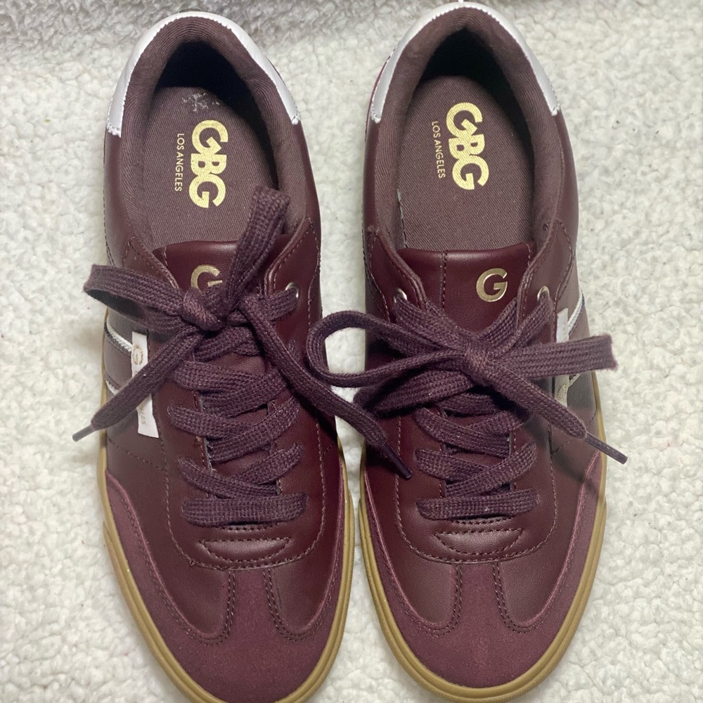 GBG Los Angeles Maroon and White Sneakers